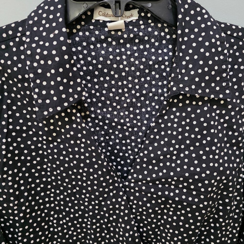 Coldwater Creek Black & White Polka Dot Blouse – Women’s Plus 2X Long Sleeve - Picture 9 of 10